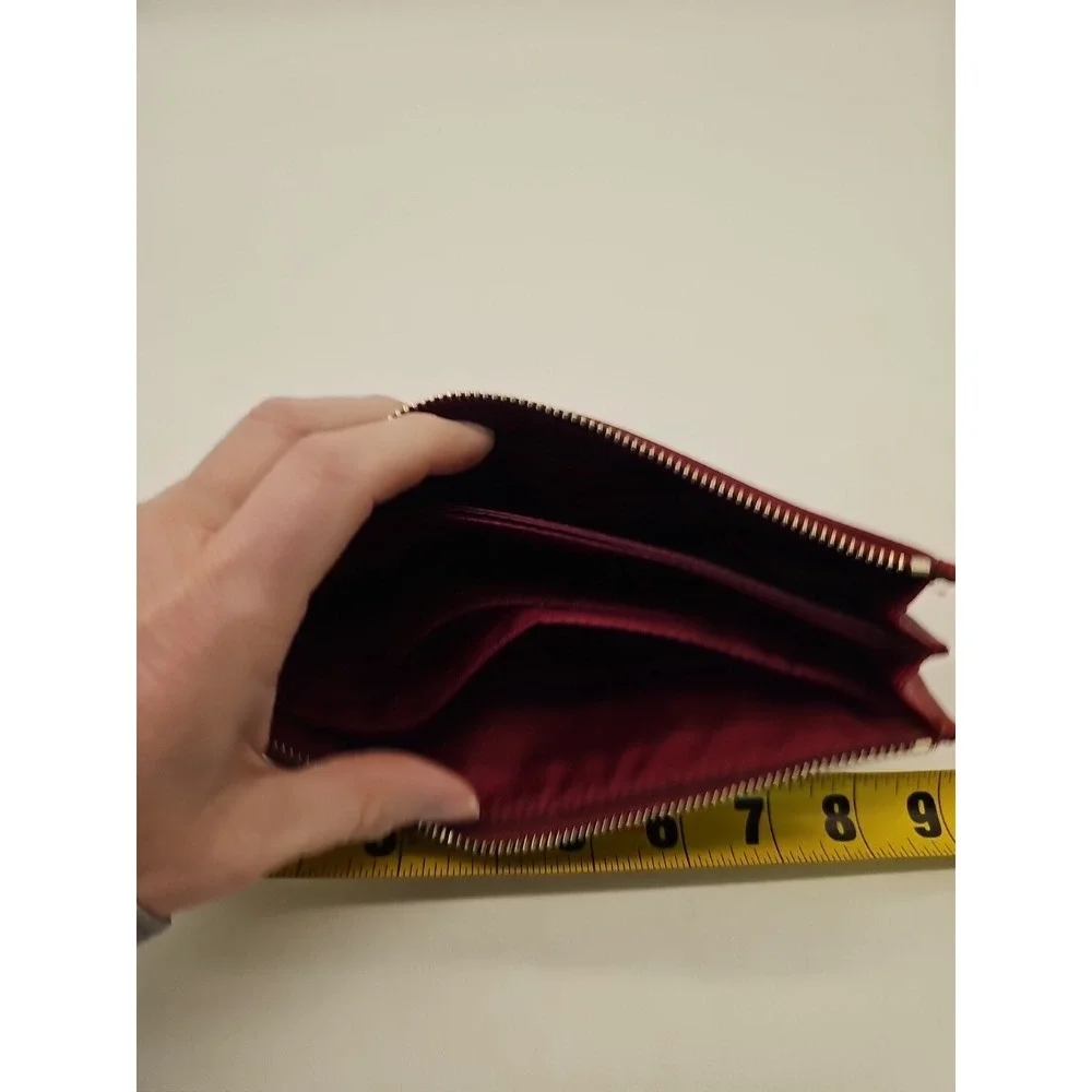 COACH wristlet wallet Coated‎ Canvas SV/Red zip